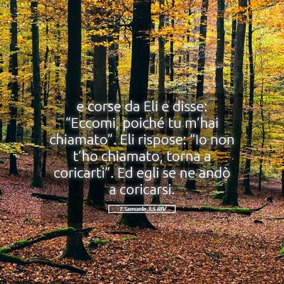 Picture 05 - 1 Samuele 3:5 RIV - e corse da Eli e disse: “Eccomi, poiché tu - Bible Verse Picture