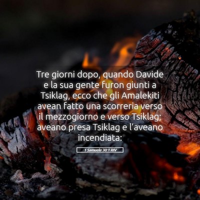Picture 05 - 1 Samuele 30:1 RIV - Tre giorni dopo, quando Davide e la sua gente - Bible Verse Picture