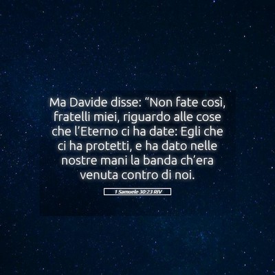 Picture 05 - 1 Samuele 30:23 RIV - Ma Davide disse: “Non fate così, fratelli - Bible Verse Picture
