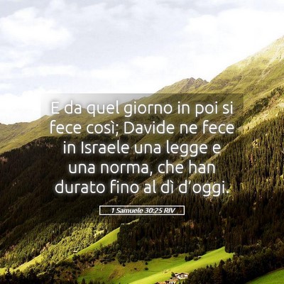 Picture 05 - 1 Samuele 30:25 RIV - E da quel giorno in poi si fece così; Davide ne - Bible Verse Picture