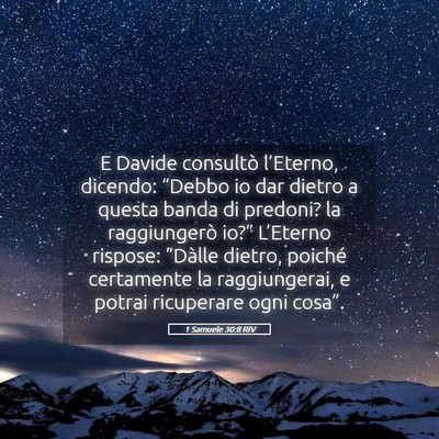 Picture 05 - 1 Samuele 30:8 RIV - E Davide consultò l’Eterno, dicendo: “Debbo - Bible Verse Picture