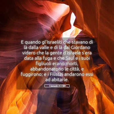 Picture 05 - 1 Samuele 31:7 RIV - E quando gl’Israeliti che stavano di là dalla - Bible Verse Picture