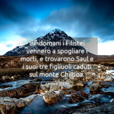 Picture 05 - 1 Samuele 31:8 RIV - L’indomani i Filistei vennero a spogliare i - Bible Verse Picture