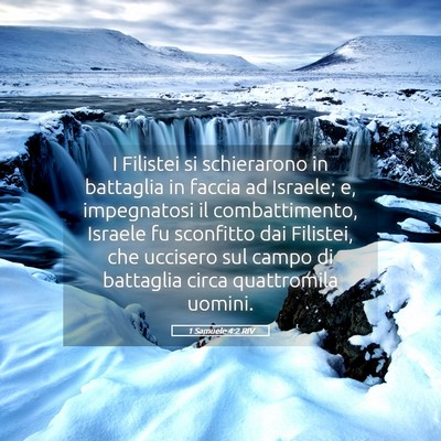 Picture 05 - 1 Samuele 4:2 RIV - I Filistei si schierarono in battaglia in faccia - Bible Verse Picture