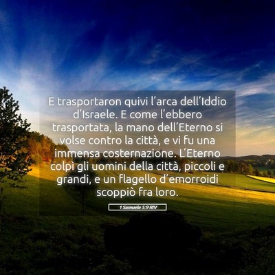 Picture 05 - 1 Samuele 5:9 RIV - E trasportaron quivi l’arca dell’Iddio - Bible Verse Picture