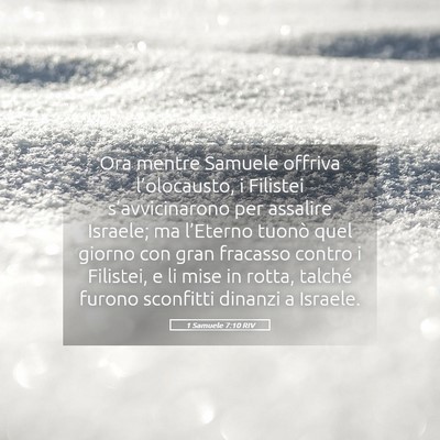 Picture 05 - 1 Samuele 7:10 RIV - Ora mentre Samuele offriva l’olocausto, i - Bible Verse Picture