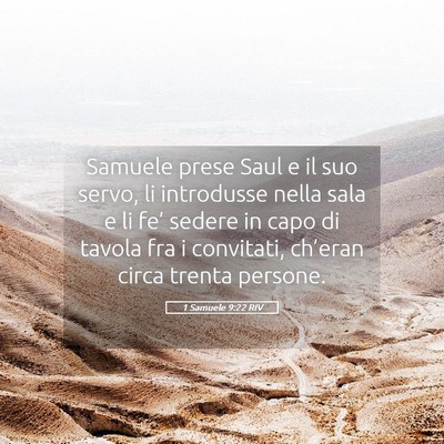 Picture 05 - 1 Samuele 9:22 RIV - Samuele prese Saul e il suo servo, li introdusse - Bible Verse Picture
