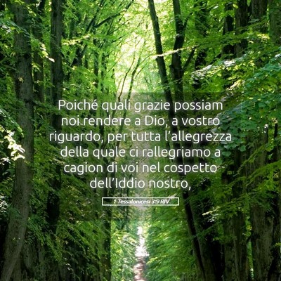 Picture 05 - 1 Tessalonicesi 3:9 RIV - Poiché quali grazie possiam noi rendere a Dio, a - Bible Verse Picture