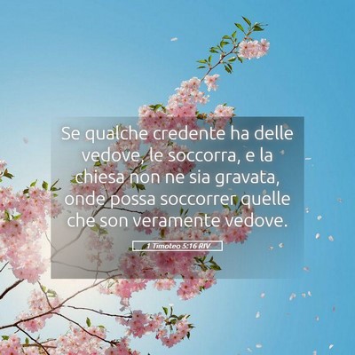 Picture 05 - 1 Timoteo 5:16 RIV - Se qualche credente ha delle vedove, le soccorra, - Bible Verse Picture