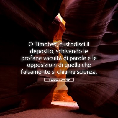 Picture 05 - 1 Timoteo 6:20 RIV - O Timoteo, custodisci il deposito, schivando le - Bible Verse Picture