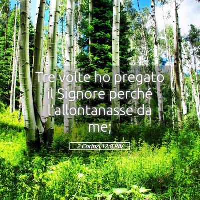 Picture 05 - 2 Corinzi 12:8 RIV - Tre volte ho pregato il Signore perché - Bible Verse Picture