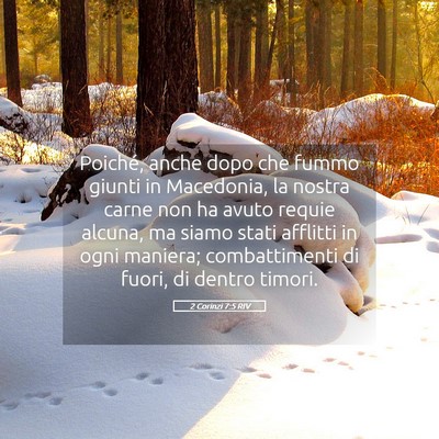 Picture 05 - 2 Corinzi 7:5 RIV - Poiché, anche dopo che fummo giunti in - Bible Verse Picture