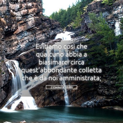 Picture 05 - 2 Corinzi 8:20 RIV - Evitiamo così che qualcuno abbia a biasimarci - Bible Verse Picture