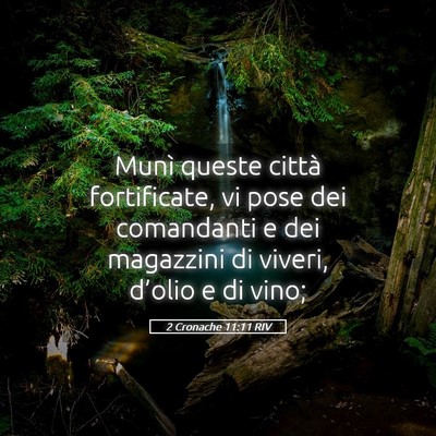 Picture 05 - 2 Cronache 11:11 RIV - Munì queste città fortificate, vi pose dei - Bible Verse Picture
