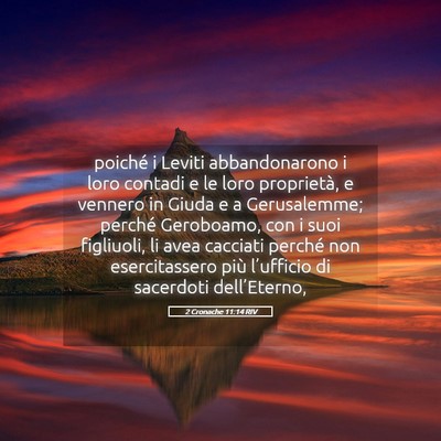 Picture 05 - 2 Cronache 11:14 RIV - poiché i Leviti abbandonarono i loro contadi e - Bible Verse Picture