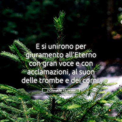 Picture 05 - 2 Cronache 15:14 RIV - E si unirono per giuramento all’Eterno con gran - Bible Verse Picture