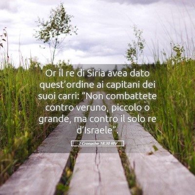 Picture 05 - 2 Cronache 18:30 RIV - Or il re di Siria avea dato quest’ordine ai - Bible Verse Picture