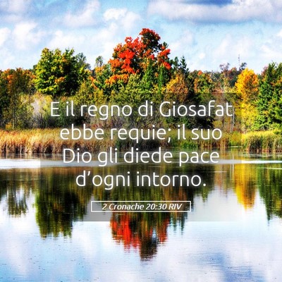 Picture 05 - 2 Cronache 20:30 RIV - E il regno di Giosafat ebbe requie; il suo Dio - Bible Verse Picture