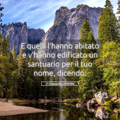 Picture 05 - 2 Cronache 20:8 RIV - E quelli l’hanno abitato e v’hanno edificato - Bible Verse Picture