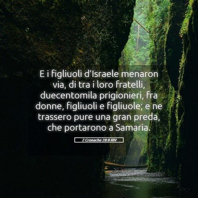 Picture 05 - 2 Cronache 28:8 RIV - E i figliuoli d’Israele menaron via, di tra i - Bible Verse Picture