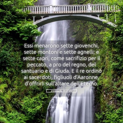 Picture 05 - 2 Cronache 29:21 RIV - Essi menarono sette giovenchi, sette montoni e - Bible Verse Picture