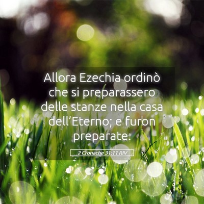 Picture 05 - 2 Cronache 31:11 RIV - Allora Ezechia ordinò che si preparassero delle - Bible Verse Picture