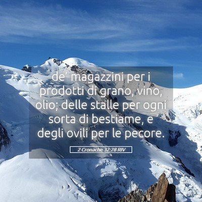 Picture 05 - 2 Cronache 32:28 RIV - de’ magazzini per i prodotti di grano, vino, - Bible Verse Picture
