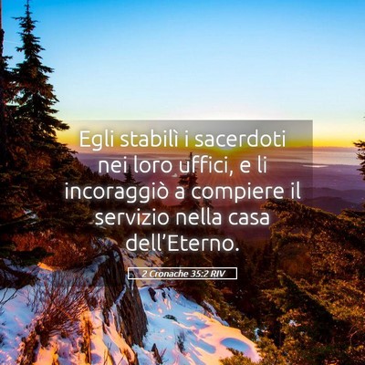 Picture 05 - 2 Cronache 35:2 RIV - Egli stabilì i sacerdoti nei loro uffici, e li - Bible Verse Picture
