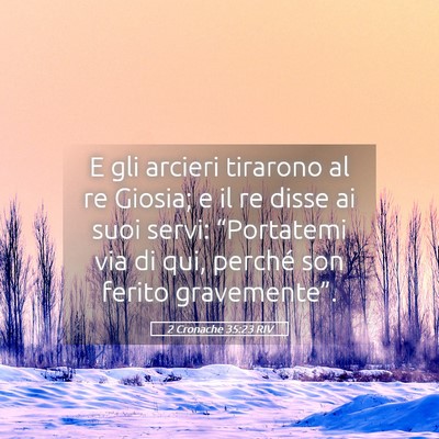 Picture 05 - 2 Cronache 35:23 RIV - E gli arcieri tirarono al re Giosia; e il re - Bible Verse Picture