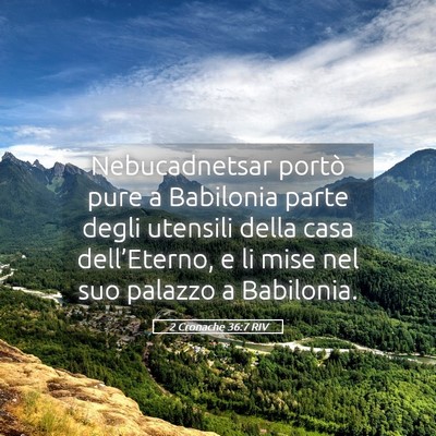 Picture 05 - 2 Cronache 36:7 RIV - Nebucadnetsar portò pure a Babilonia parte degli - Bible Verse Picture