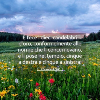 Picture 05 - 2 Cronache 4:7 RIV - E fece i dieci candelabri d’oro, conformemente - Bible Verse Picture