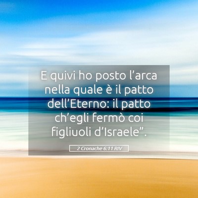Picture 05 - 2 Cronache 6:11 RIV - E quivi ho posto l’arca nella quale è il patto - Bible Verse Picture