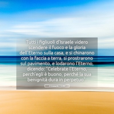 Picture 05 - 2 Cronache 7:3 RIV - Tutti i figliuoli d’Israele videro scendere il - Bible Verse Picture