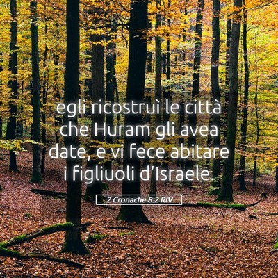 Picture 05 - 2 Cronache 8:2 RIV - egli ricostruì le città che Huram gli avea - Bible Verse Picture