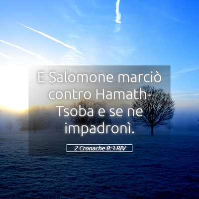 Picture 05 - 2 Cronache 8:3 RIV - E Salomone marciò contro Hamath-Tsoba e se ne - Bible Verse Picture