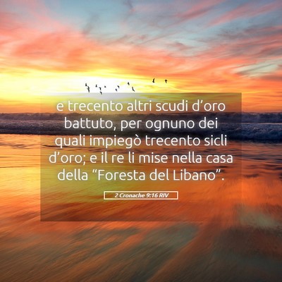 Picture 05 - 2 Cronache 9:16 RIV - e trecento altri scudi d’oro battuto, per - Bible Verse Picture