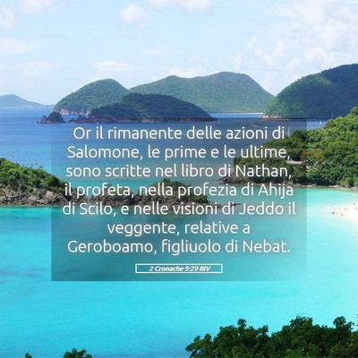 Picture 05 - 2 Cronache 9:29 RIV - Or il rimanente delle azioni di Salomone, le - Bible Verse Picture