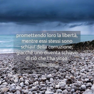 Picture 05 - 2 Pietro 2:19 RIV - promettendo loro la libertà, mentre essi stessi - Bible Verse Picture