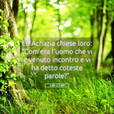 Picture 05 - 2 Re 1:7 RIV - Ed Achazia chiese loro: “Com’era l’uomo che - Bible Verse Picture