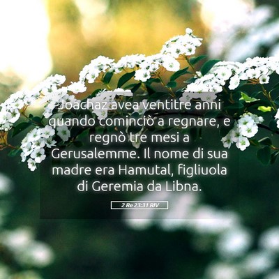 Picture 05 - 2 Re 23:31 RIV - Joachaz avea ventitre anni quando cominciò a - Bible Verse Picture