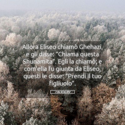 Picture 05 - 2 Re 4:36 RIV - Allora Eliseo chiamò Ghehazi, e gli disse: - Bible Verse Picture