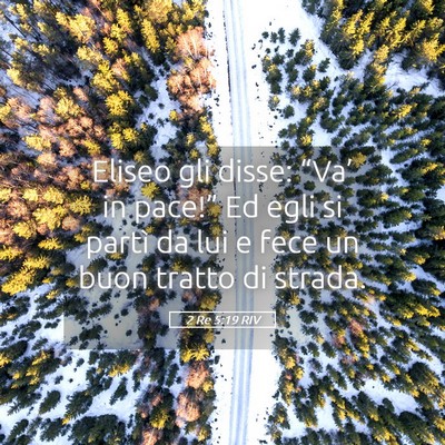 Picture 05 - 2 Re 5:19 RIV - Eliseo gli disse: “Va’ in pace!” Ed egli si - Bible Verse Picture