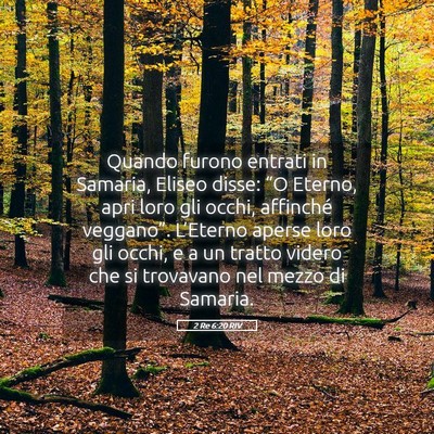 Picture 05 - 2 Re 6:20 RIV - Quando furono entrati in Samaria, Eliseo disse: - Bible Verse Picture