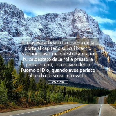 Picture 05 - 2 Re 7:17 RIV - Il re aveva affidato la guardia della porta al - Bible Verse Picture