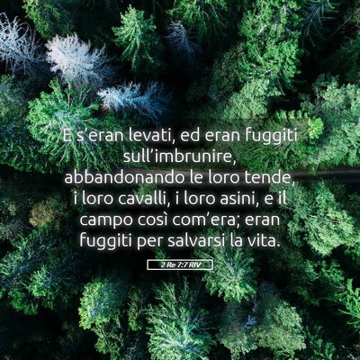 Picture 05 - 2 Re 7:7 RIV - E s’eran levati, ed eran fuggiti - Bible Verse Picture