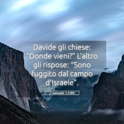 Picture 05 - 2 Samuele 1:3 RIV - Davide gli chiese: “Donde vieni?” L’altro - Bible Verse Picture
