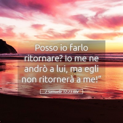 Picture 05 - 2 Samuele 12:23 RIV - Posso io farlo ritornare? Io me ne andrò a lui, - Bible Verse Picture