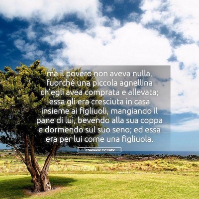 Picture 05 - 2 Samuele 12:3 RIV - ma il povero non aveva nulla, fuorché una - Bible Verse Picture