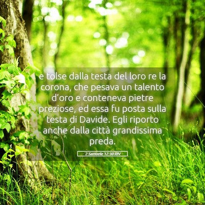 Picture 05 - 2 Samuele 12:30 RIV - e tolse dalla testa del loro re la corona, che - Bible Verse Picture