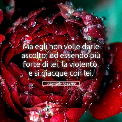 Picture 05 - 2 Samuele 13:14 RIV - Ma egli non volle darle ascolto; ed essendo più - Bible Verse Picture